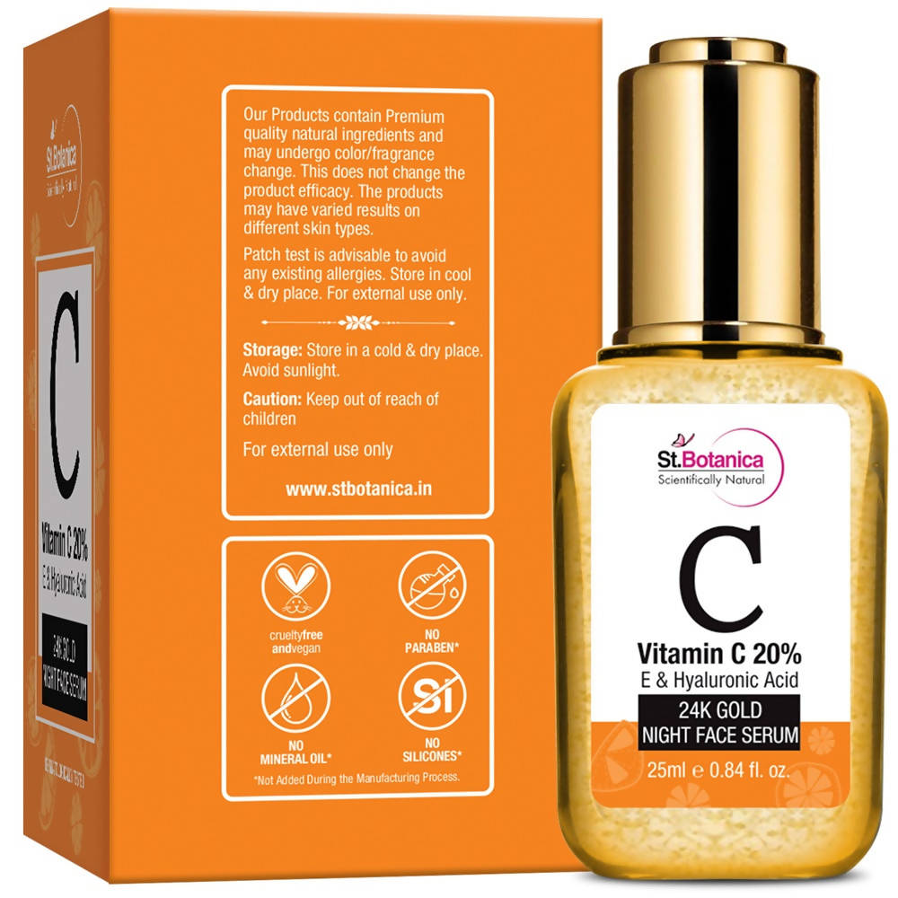 St.Botanica Vitamin C 20%, E & Hyaluronic Acid 24k Gold Night Face Serum