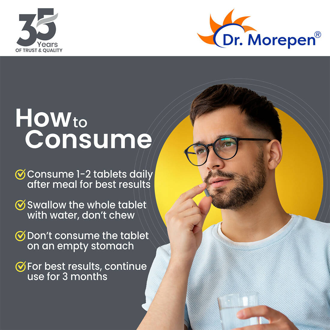 Dr. Morepen Testo Boost For Men | Increases Energy Stamina & Muscle Growth
