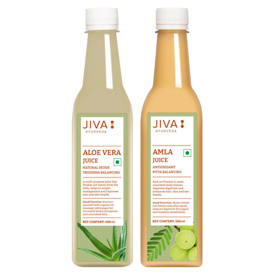 Jiva Ayurveda Amla Juice and Aloevera Juice Combo