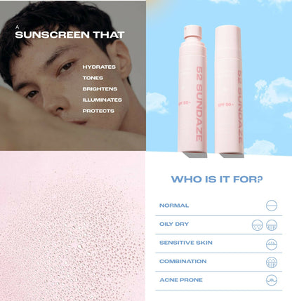 52 Sundaze Rosewater Sunscreen Mist SPF 50+ PA++++ Sunscreen Spray, Clear Glow SPF Mist