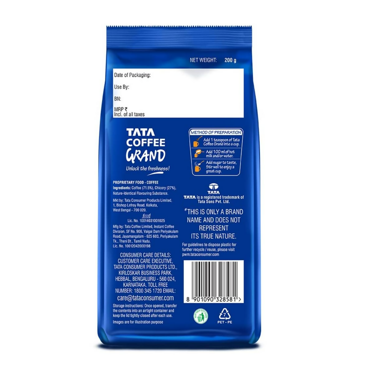 Tata Coffee Grand Classic Instant Coffee Pouch