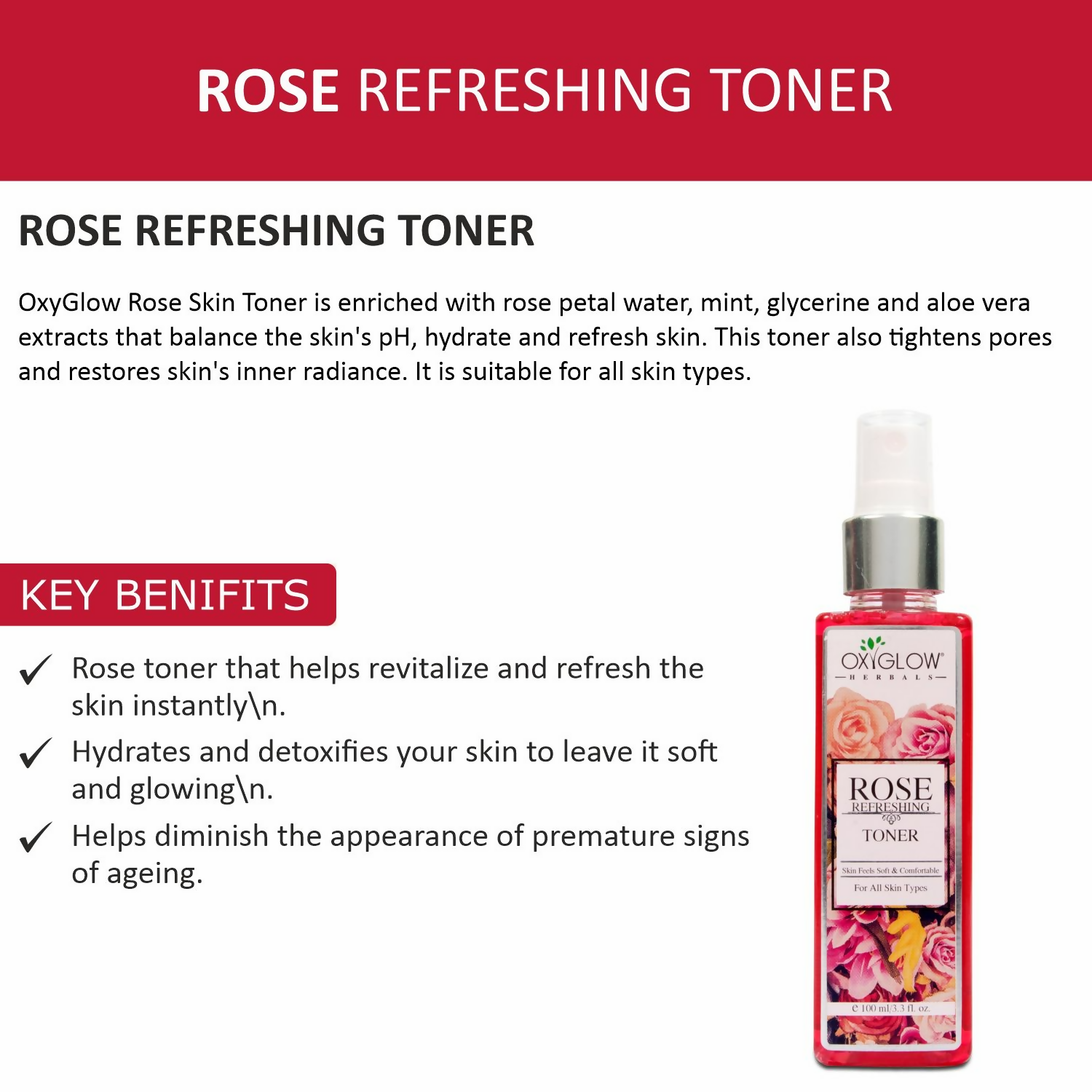 Oxyglow Herbals Rose Skin Toner
