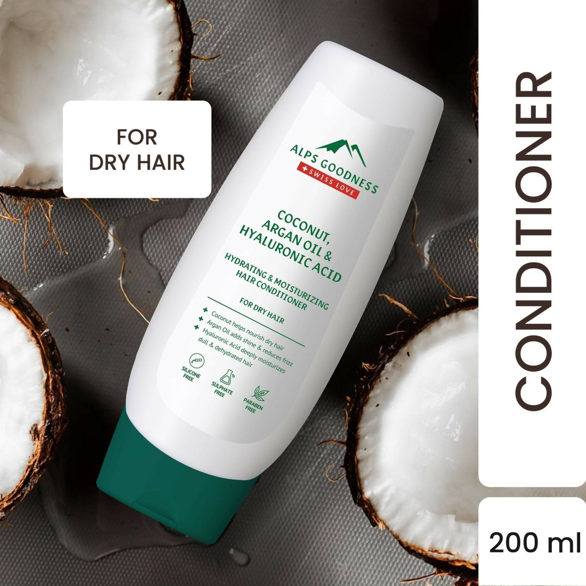Alps Goodness Coconut, Argan Oil & Hyaluronic Acid Hydrating & Moisturizing Conditioner