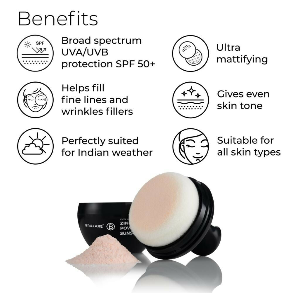 Brillare Zinc Powder Sunscreen SPF 50 - Ivory 01