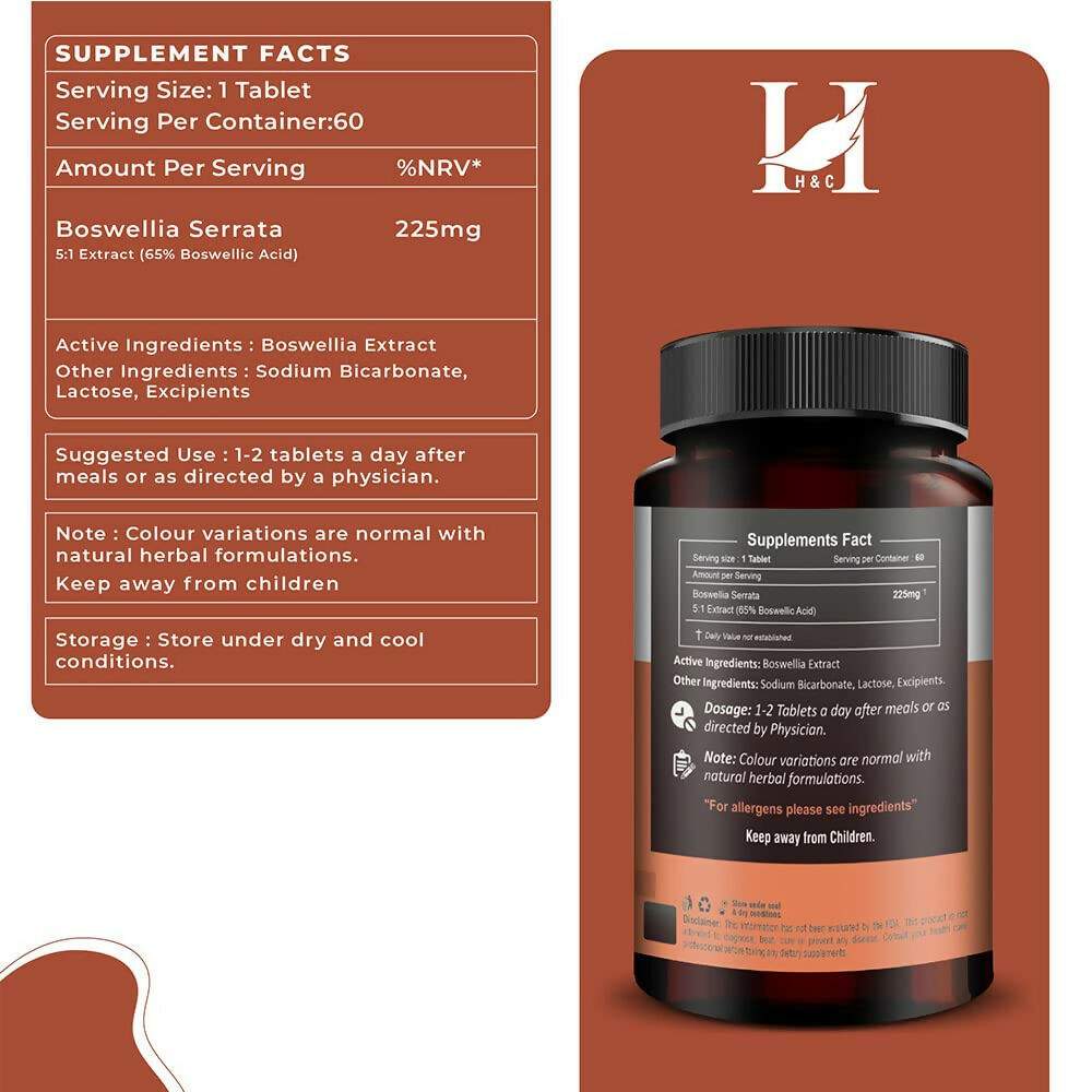H&C Herbal Boswellia Extract Quick Dissolving Tablets