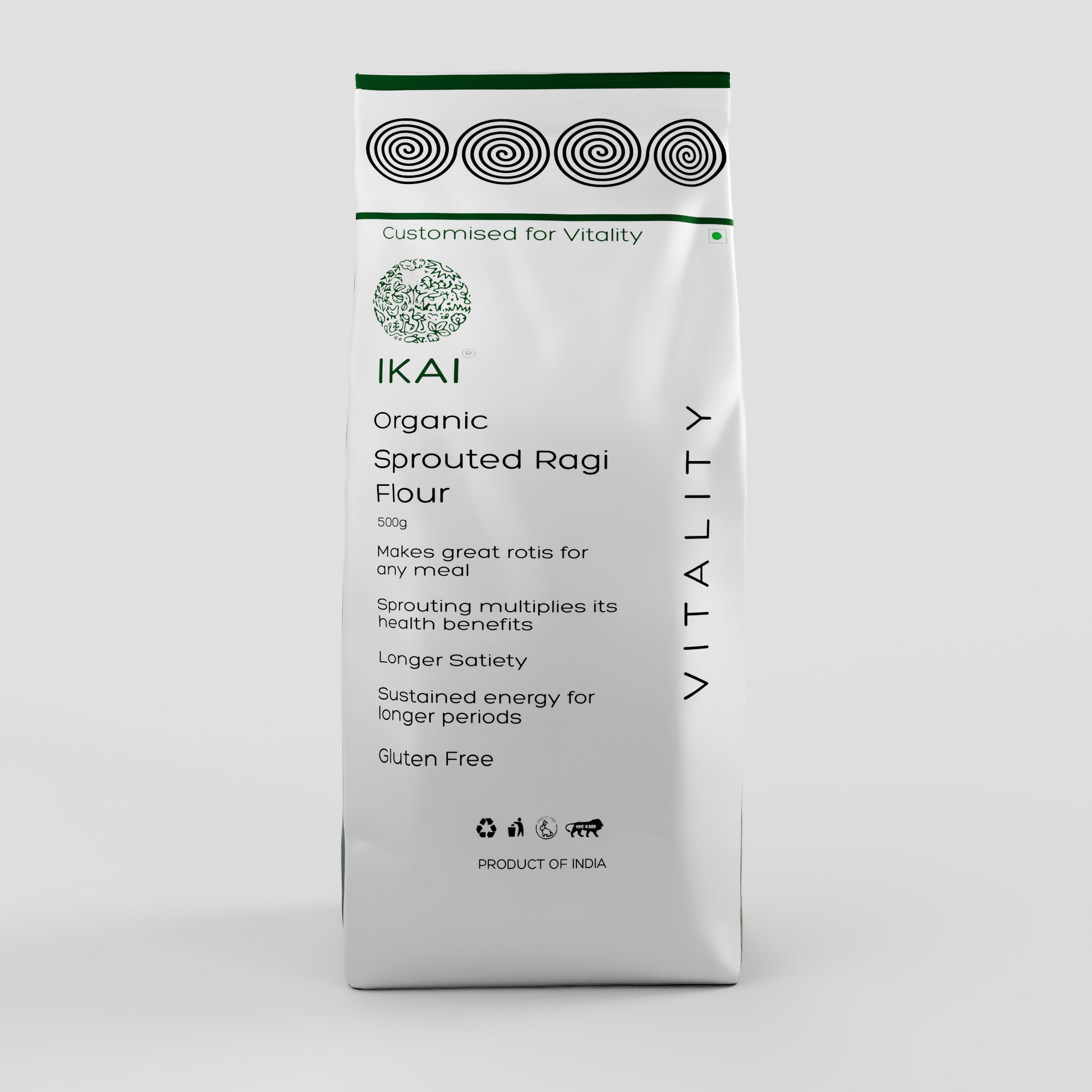 IKAI Organic Sprouted Finger Millet/Ragi Atta