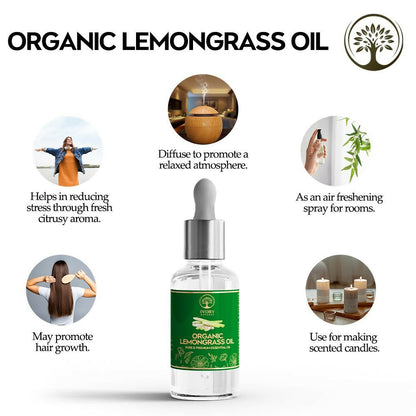 Ivory Natural Organic Lemongrass Oil Pure & Premium Essential Oil For Face, Scalp & Skin