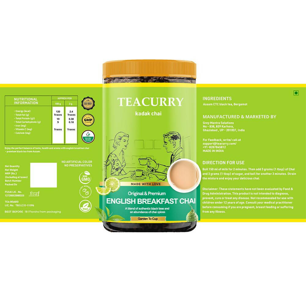 Buy Teacurry English Breakfast Chai Powder from DrMediCart, Ship from India to USA