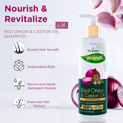 VI-JOHN Prakritik Red Onion & Castor Oil Shampoo
