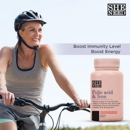 SheNeed Folic Acid & Iron Supplement Tablets For Pregnancy