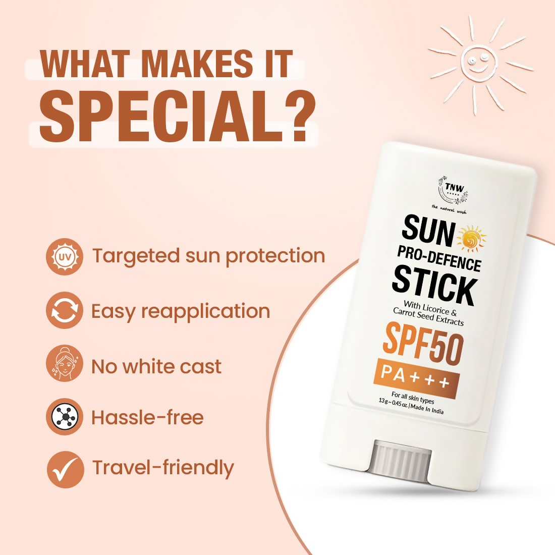 The Natural Wash Sun Pro Defence Sunscreen Stick SPF50 - Drmedicart