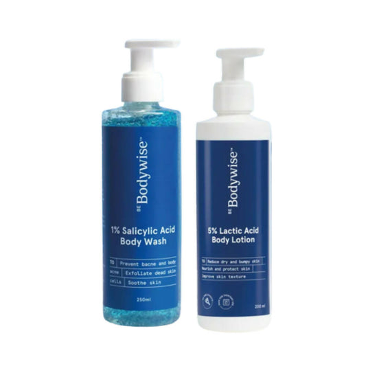 Buy BeBodywise 1% Salicylic Acid Body Wash and 5% Lactic Acid Body Lotion from DrMediCart, Ship from India to USA