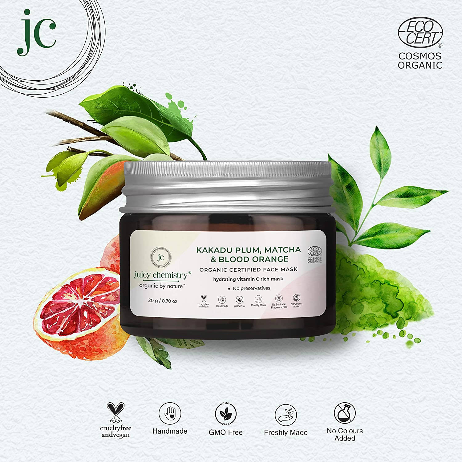 Juicy Chemistry Kakadu Plum, Matcha & Blood Orange Face Mask