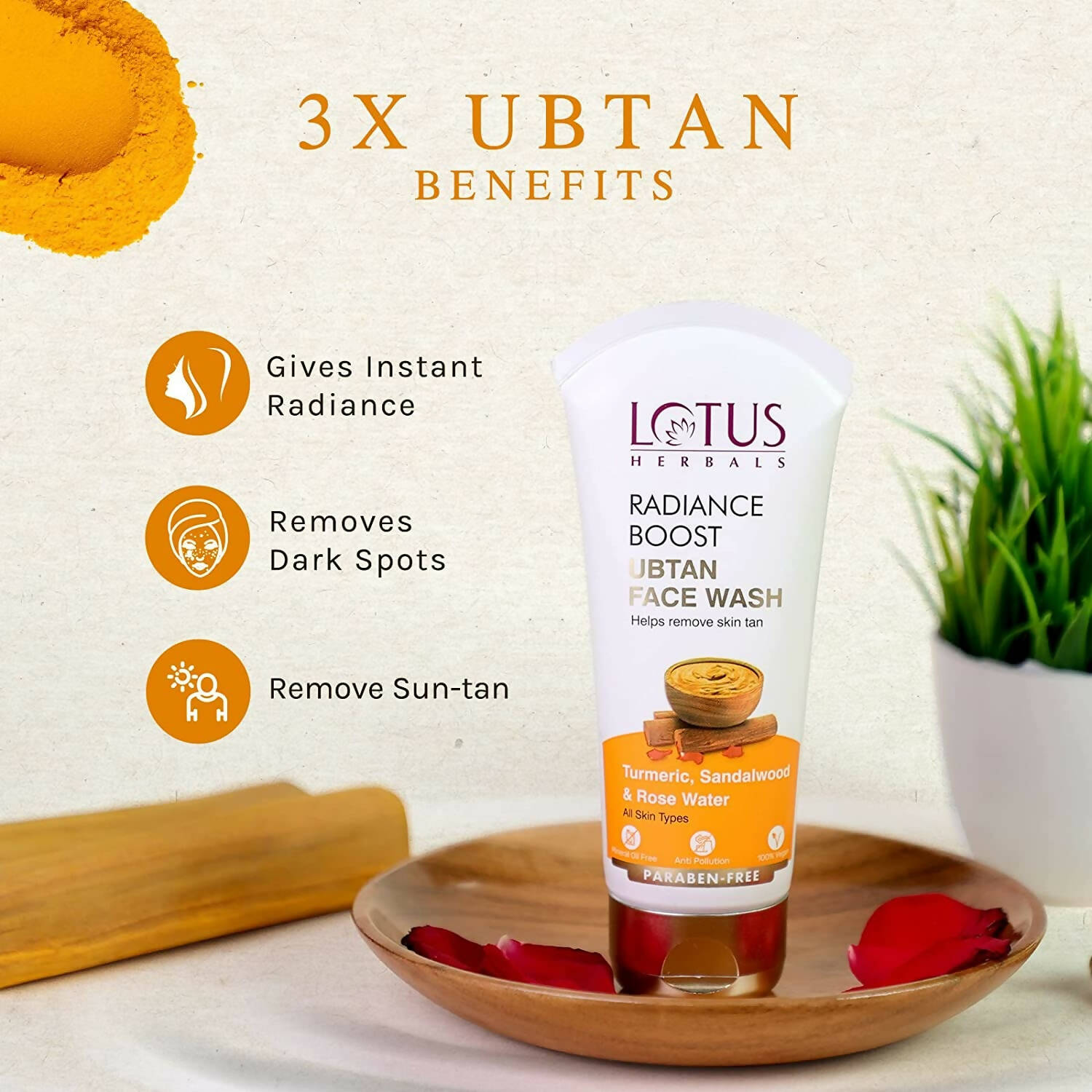 Lotus Herbals Radiance Boost Ubtan Facewash - DrMediCart
