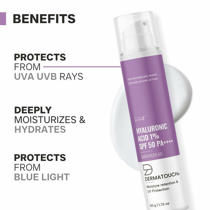 Dermatouch Hyaluronic Sunscreen Hydrating Ultra Light Aqua Gel With SPF 50 PA++++