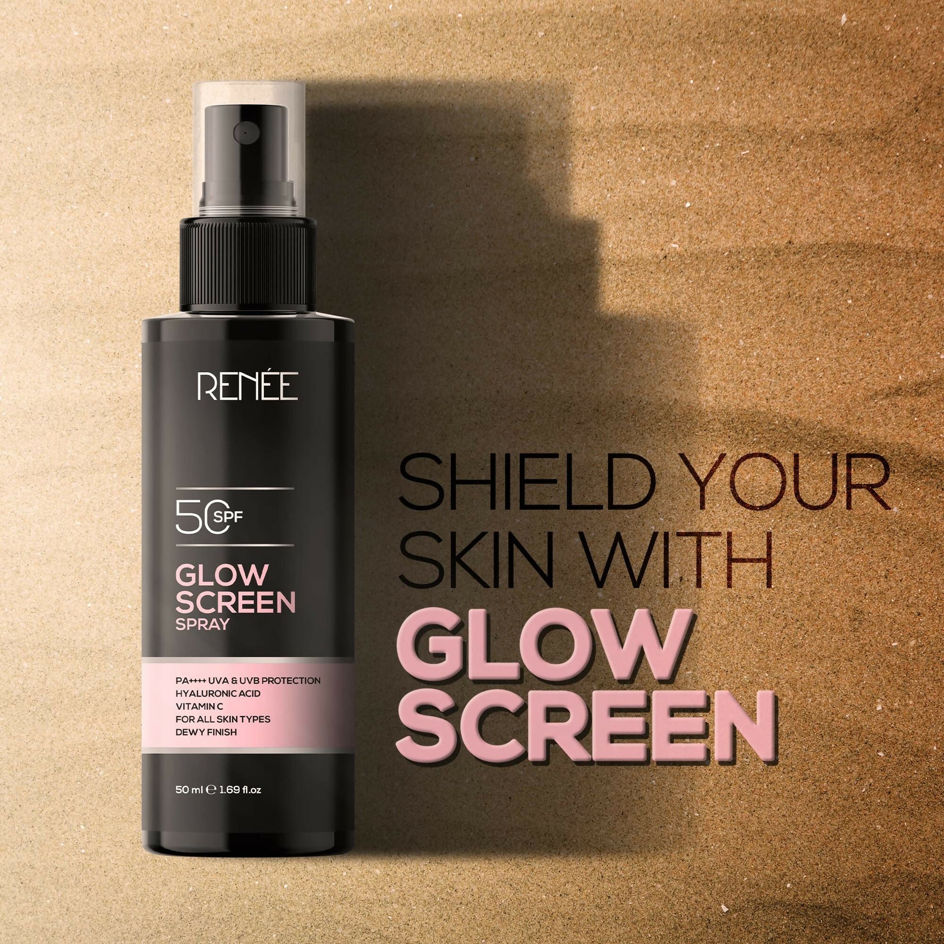 Renee Glowscreen Spf 50 Sunscreen Spray PA++++ Lightweight, Non Greasy & Quick Absorbing