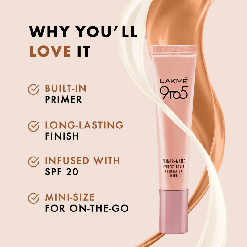 Lakme 9 To 5 Primer + Matte Mini Foundation - Warm Beige