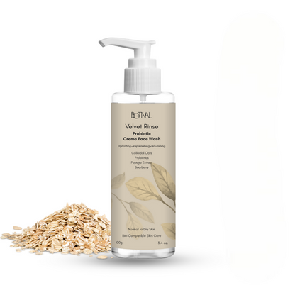 Botnal Velvet Rinse Probiotic Creme Face Wash with Colloidal Oats for Hydration