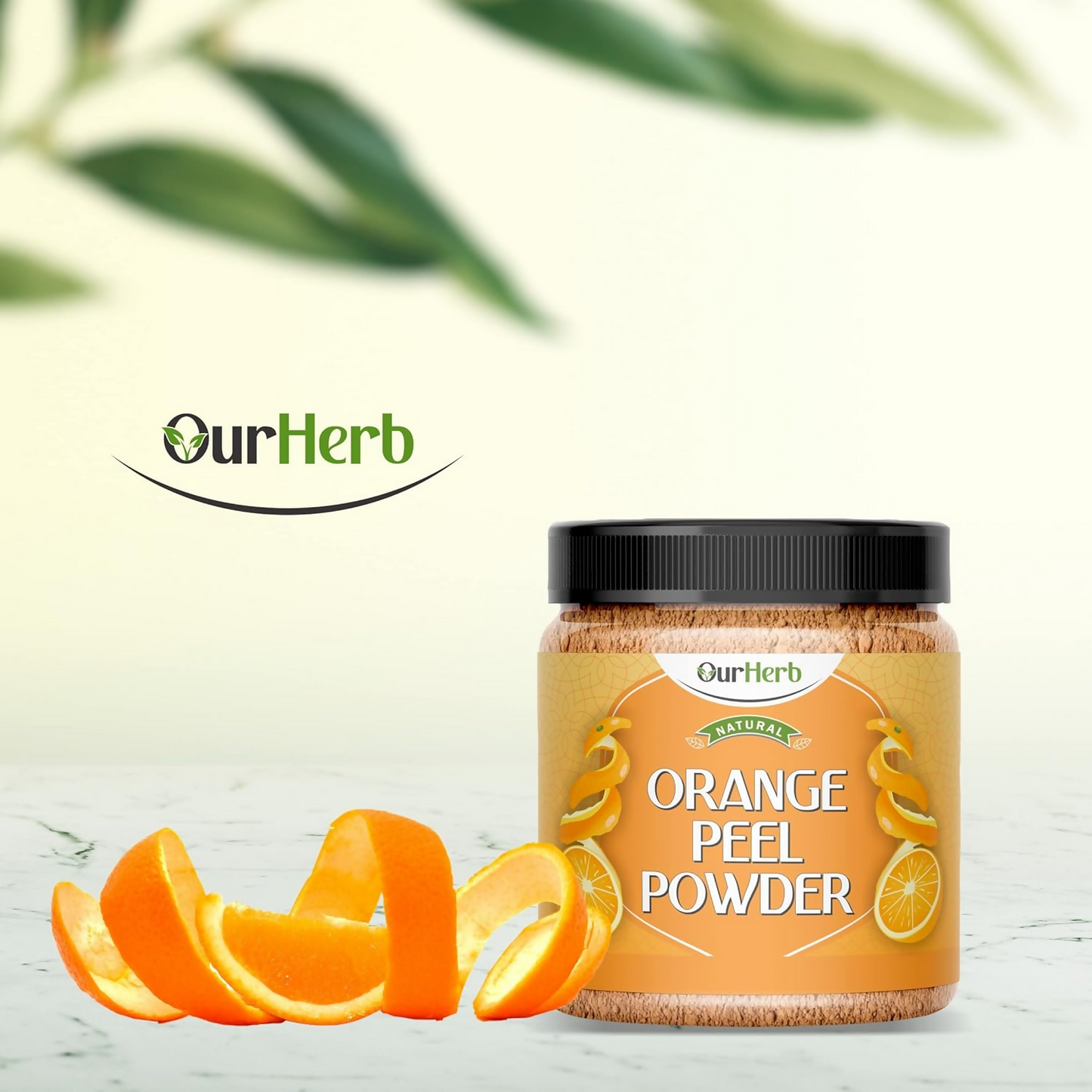 OurHerb Pure & Natural Orange Peel Powder For Face Pack With Vitamin C & Antioxidants