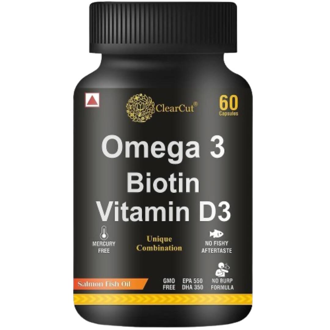 Buy ClearCut Omega 3 Biotin Vitamin D3 Capsules from DrMediCart, Ship from India to USA