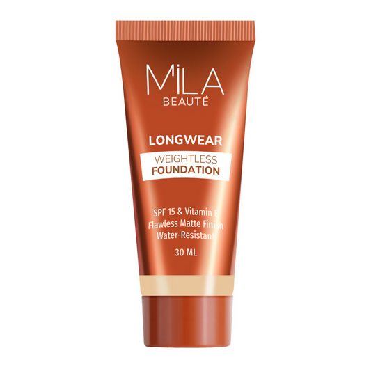 Mila Beaute Longwear Weightless Matte Finish Foundation with SPF 15 - Soft Beige