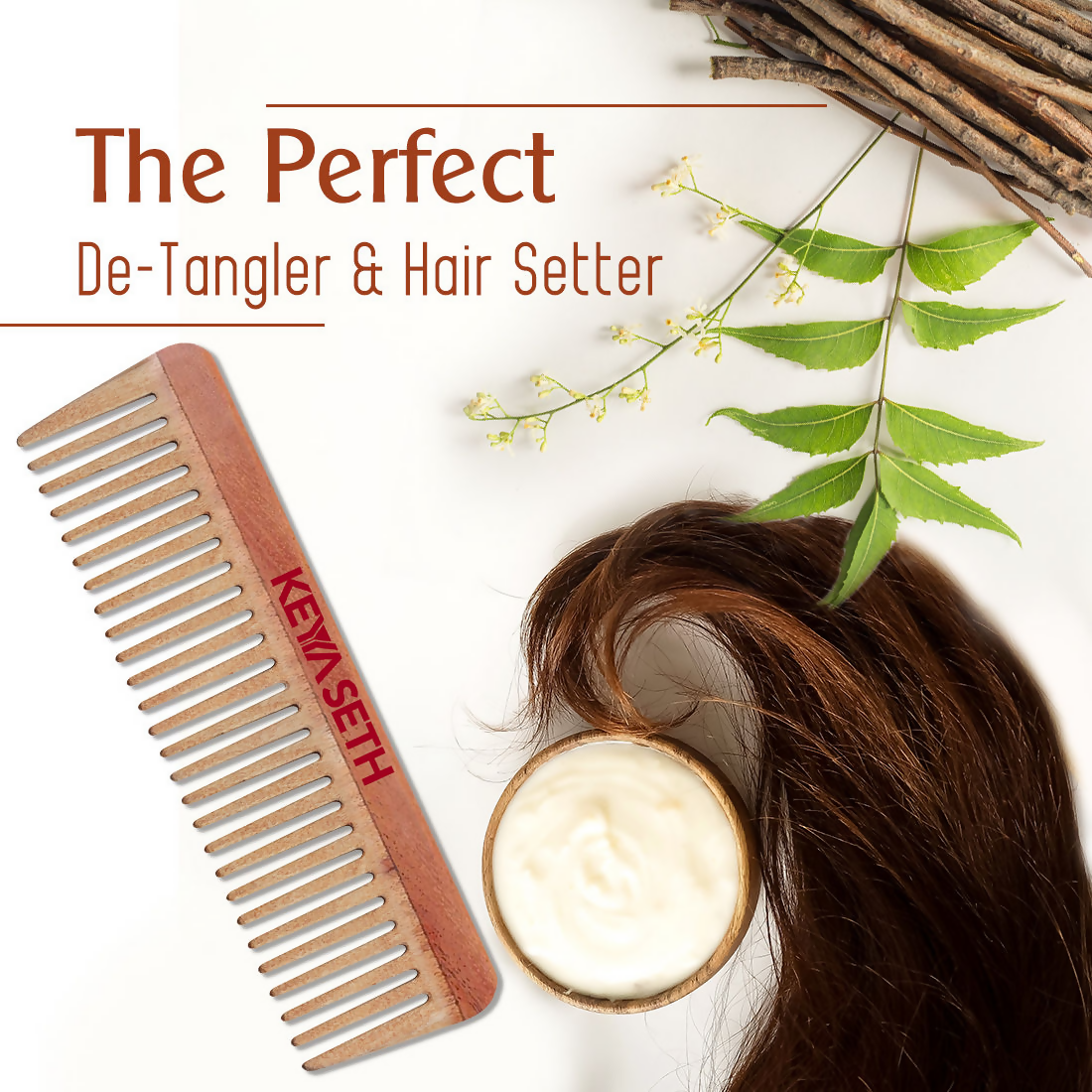 Keya Seth Neem Wooden Comb Wide Tooth