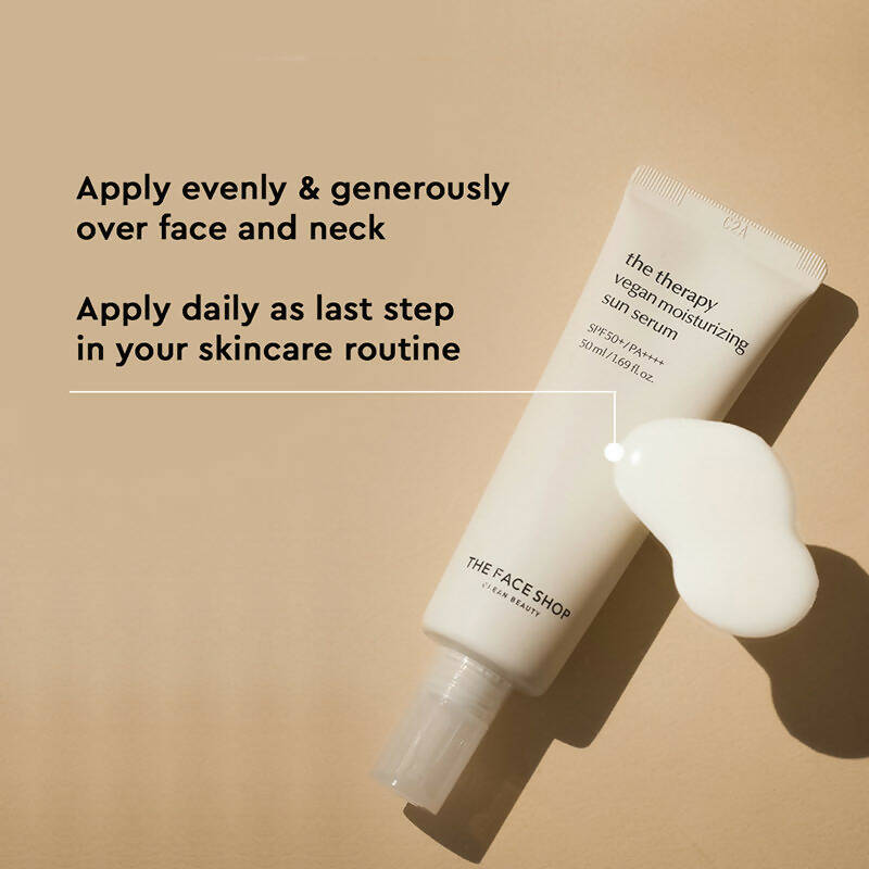 The Face Shop The Therapy Vegan Moisturizing Sun Serum SPF 50+ - Drmedicart