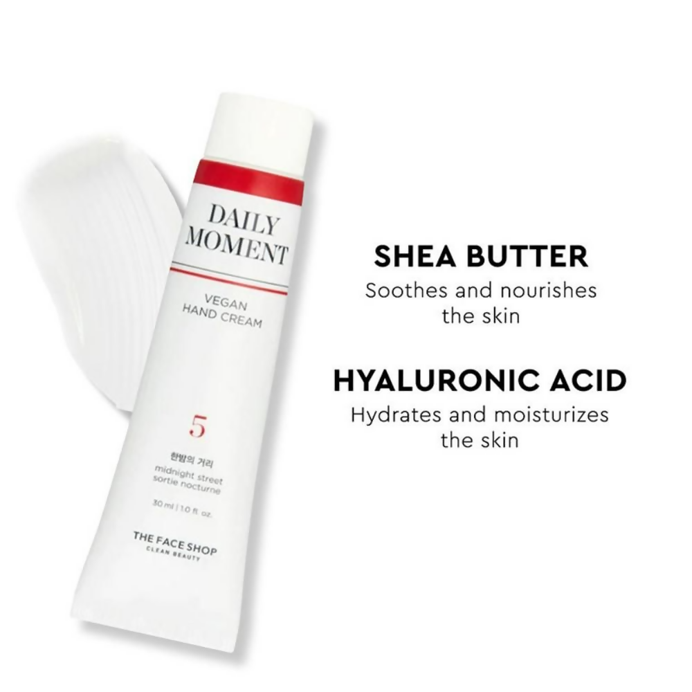 The Face Shop Non-Greasy Vegan Hand Cream - Midnight Street With Hyaluronic Acid