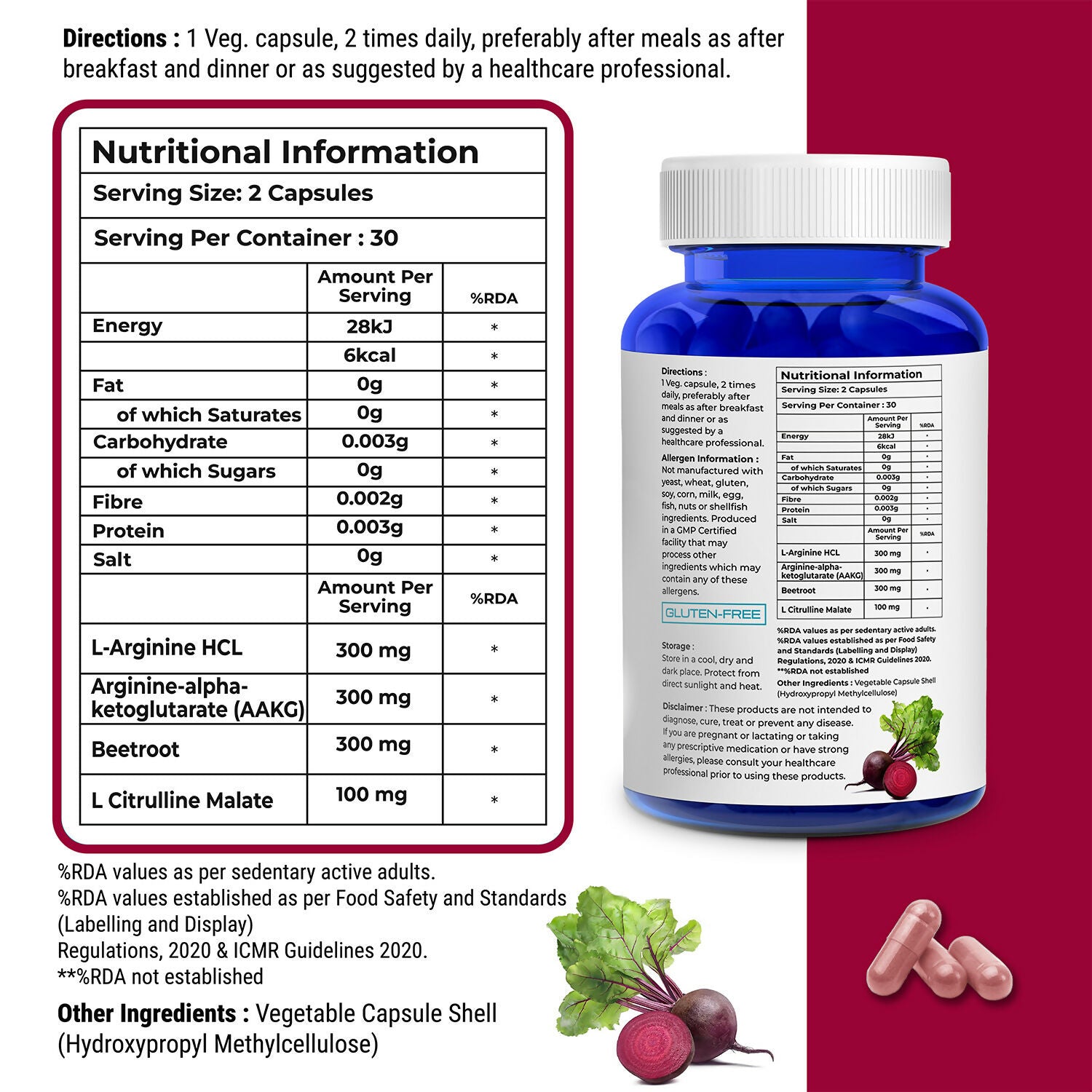 Biovitalia Organics Nitric Oxide Capsule L-Arginine