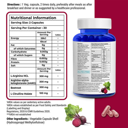 Biovitalia Organics Nitric Oxide Capsule L-Arginine