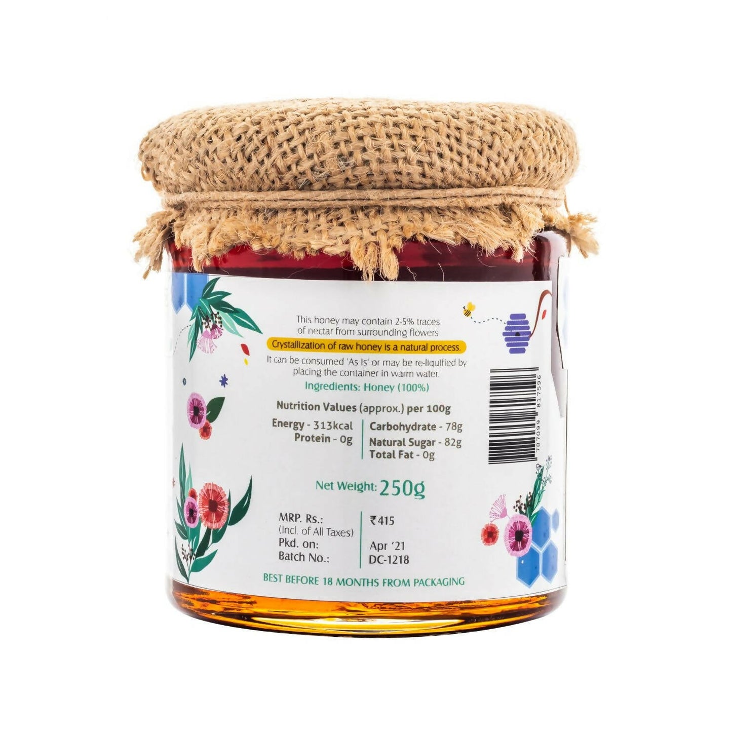 HoneyVeda Premium Raw Eucalyptus Honey