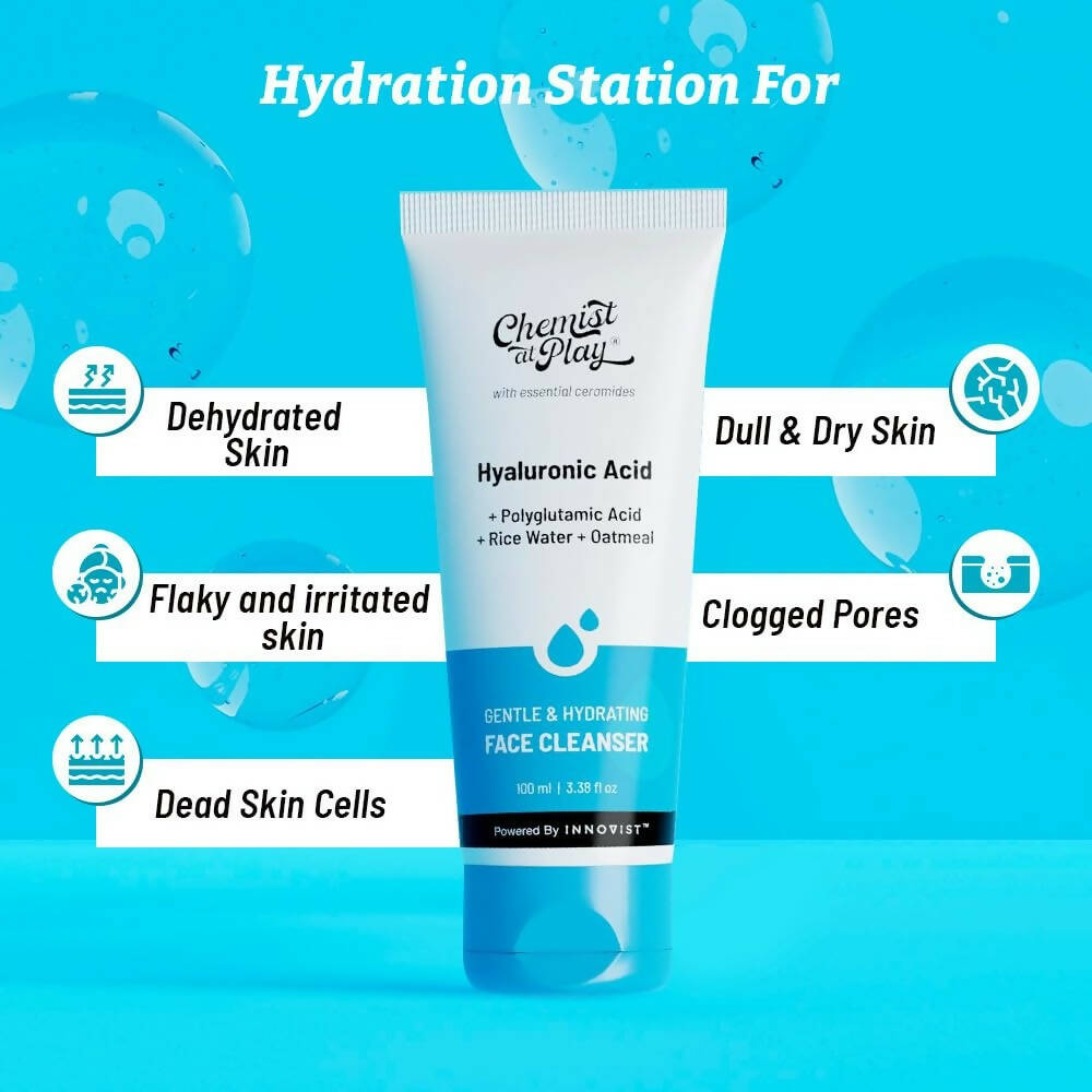 Chemist at Play Gentle & Hydrating Face Cleanser with Vitamin E, Rice Water & Oatmeal, Removes Excess Oil & Dirt
