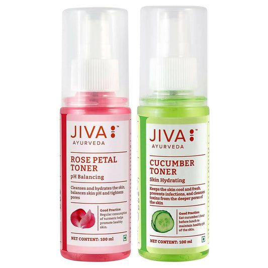 Jiva Ayurveda Rose Petal Water & Cucumber Water Skin Toner Combo