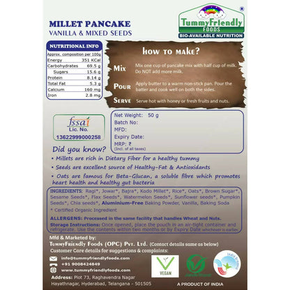 TummyFriendly Foods Aluminium-Free Millet Pancake Mixes Trial Packs with Chocolate, Nuts, Seeds, Veggies - Drmedicart