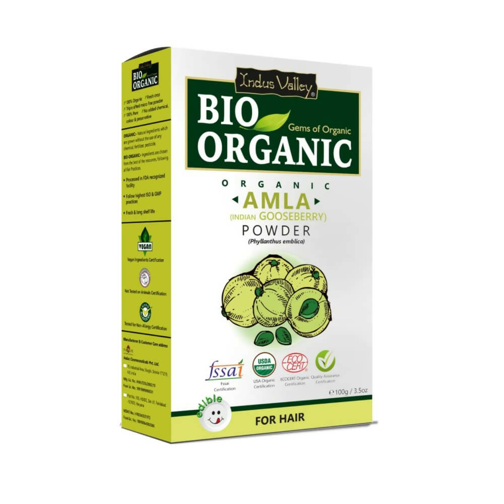 Indus Valley Bio Organic Amla (Indian Gooseberry) Powder For Hair