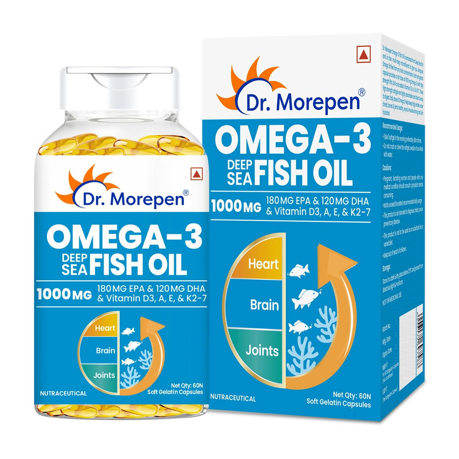 Buy Dr. Morepen Omega 3 Deep Sea Fish Oil Softgels from DrMediCart, Ship from India to USA