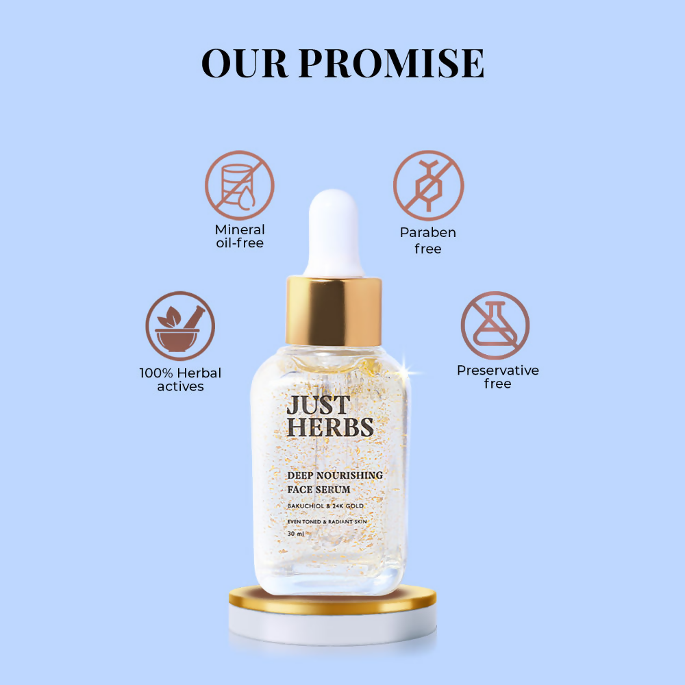 Just Herbs 24K Gold & Bakuchiol Deep Nourishing Face Serum
