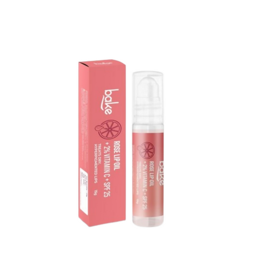 Bake 2% Vitamin C Tinted Rose Lip Balm Oil For Dark Pigmented Lips With SPF 25 PA+++
