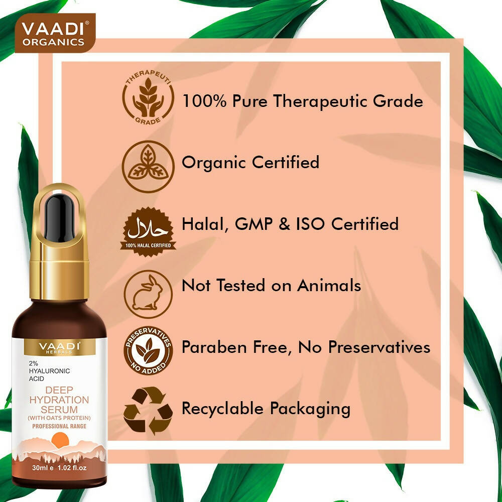 Vaadi Herbals Deep Hydration Serum With 2% Hyaluronic Acid & Oats Protein - Drmedicart