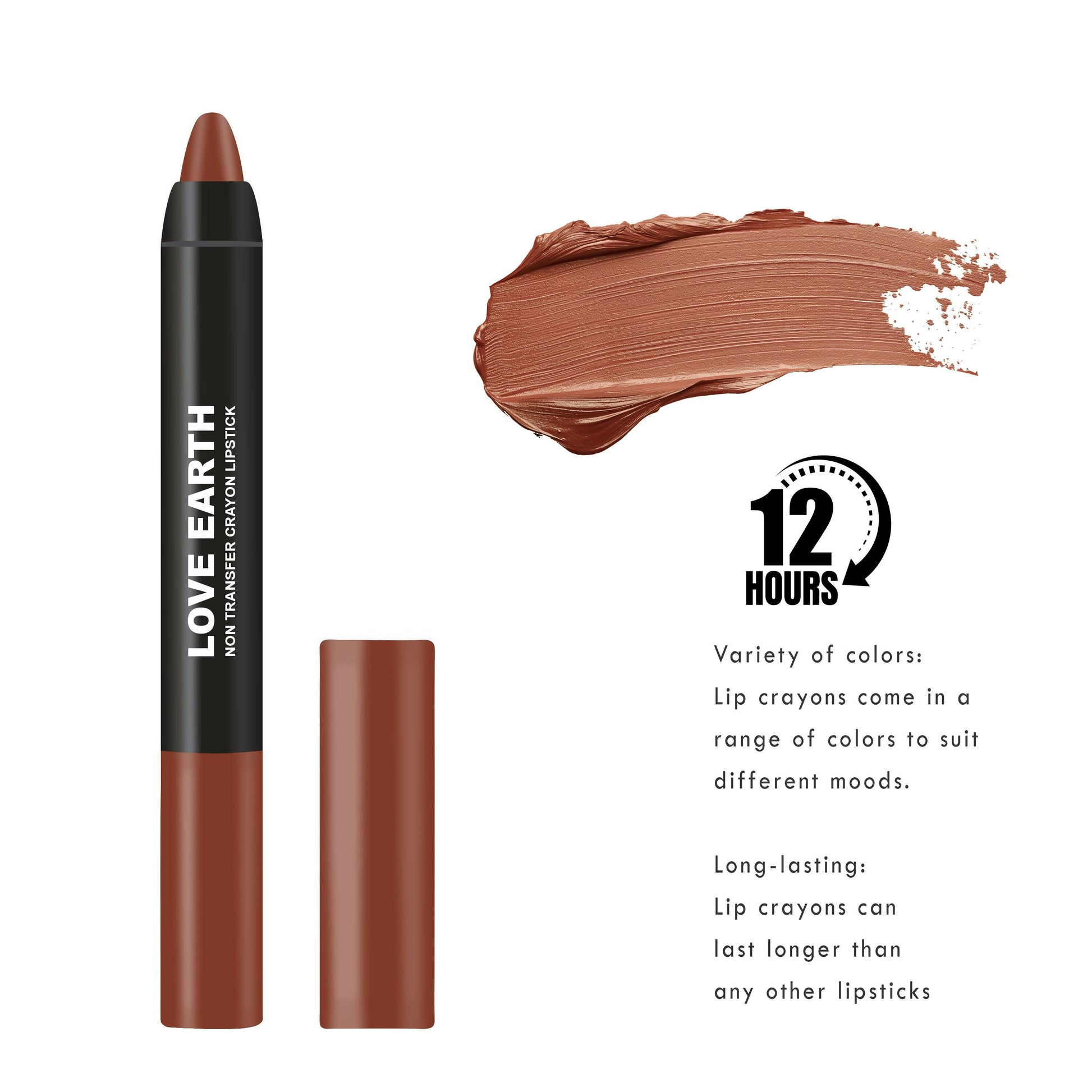 Love Earth Non Transfer Crayon Lipstick-Coffee Rose