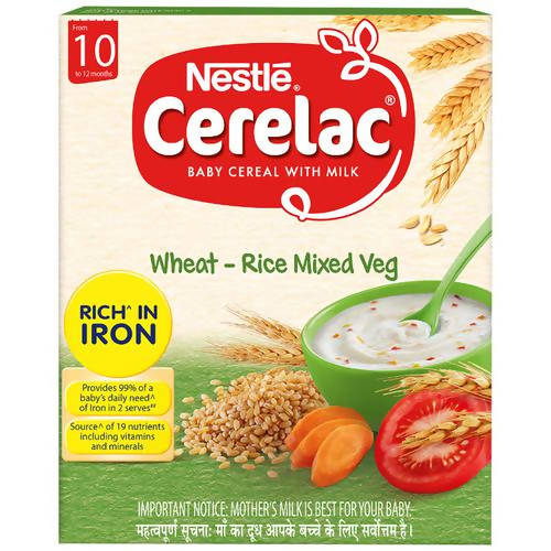 Buy Nestle Cerelac Baby Cereal with Milk - Wheat-Rice Mixed Veg, From 10 to 24 Months from DrMediCart, Ship from India to USA