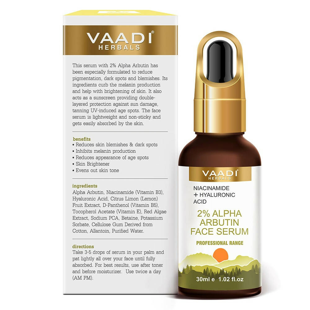 Vaadi Herbals 2% Alpha Arbutin Face Serum With Niacinamide & Hyaluronic Acid - Drmedicart