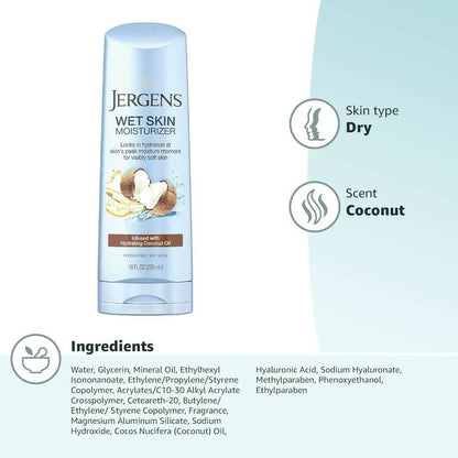 Jergens Wet Skin Body Moisturizer With Refreshing Coconut Oil - DrMediCart