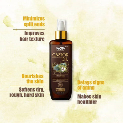 Wow Skin Science Castor Oil 200ml - Drmedicart