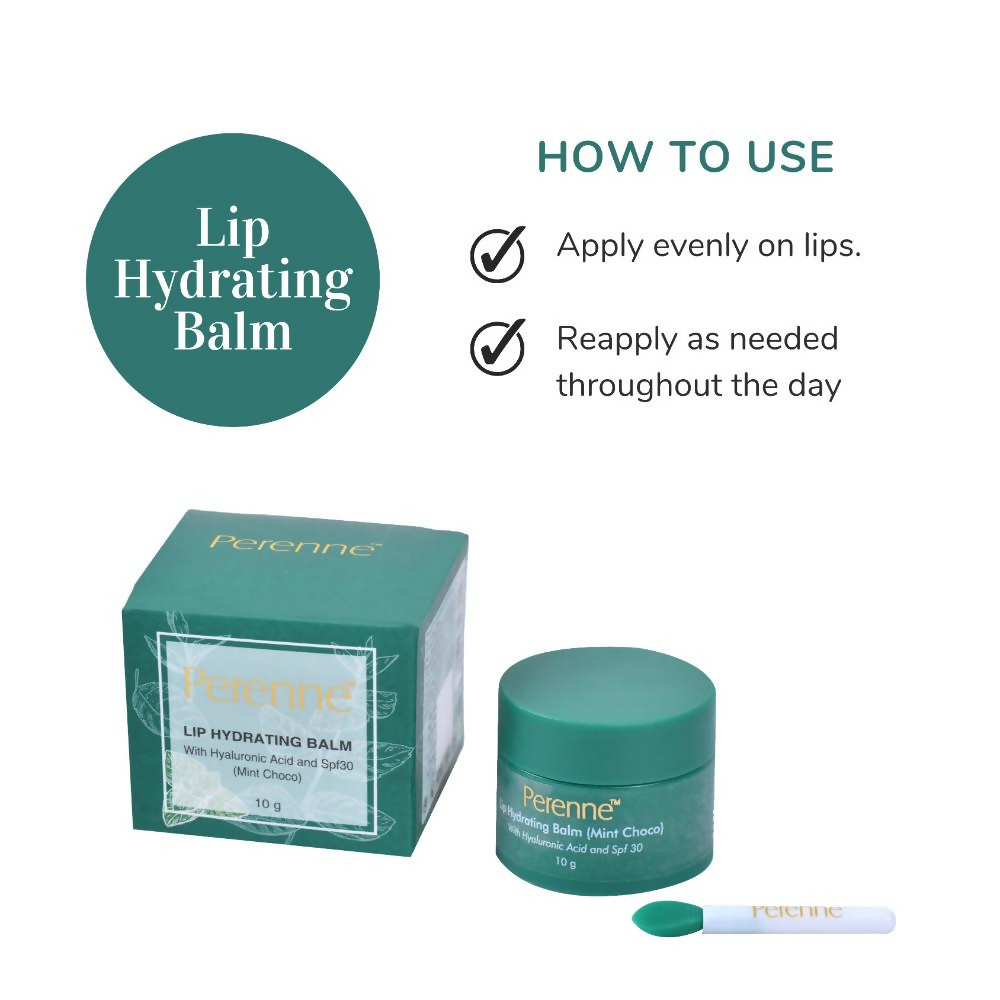 Perenne Lip Hydrating Balm With Hyaluronic Acid & SPF 30 - Mint Choco