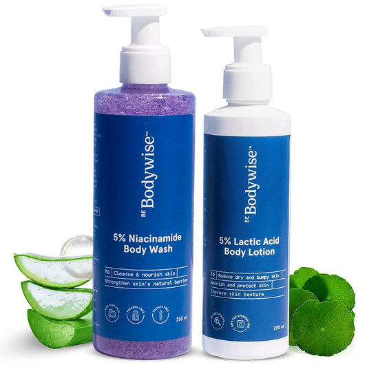 Buy BeBodywise 5% Lactic Acid Body Lotion and 5% Niacinamide Body Wash from DrMediCart, Ship from India to USA