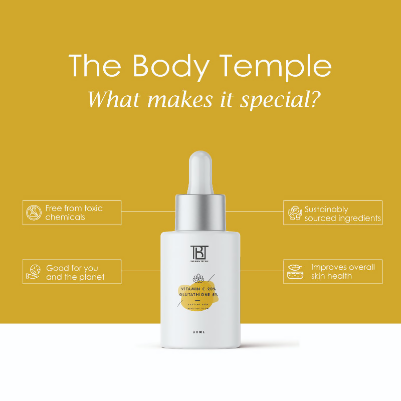 The Body Temple Vitamin C 20% + Glutathione 5% Face Serum