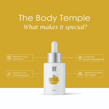 The Body Temple Vitamin C 20% + Glutathione 5% Face Serum