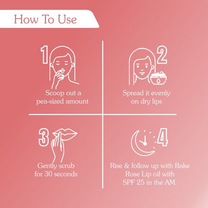 Bake Vitamin C Rose Lip Scrub For Dark Lips & Pigmentation