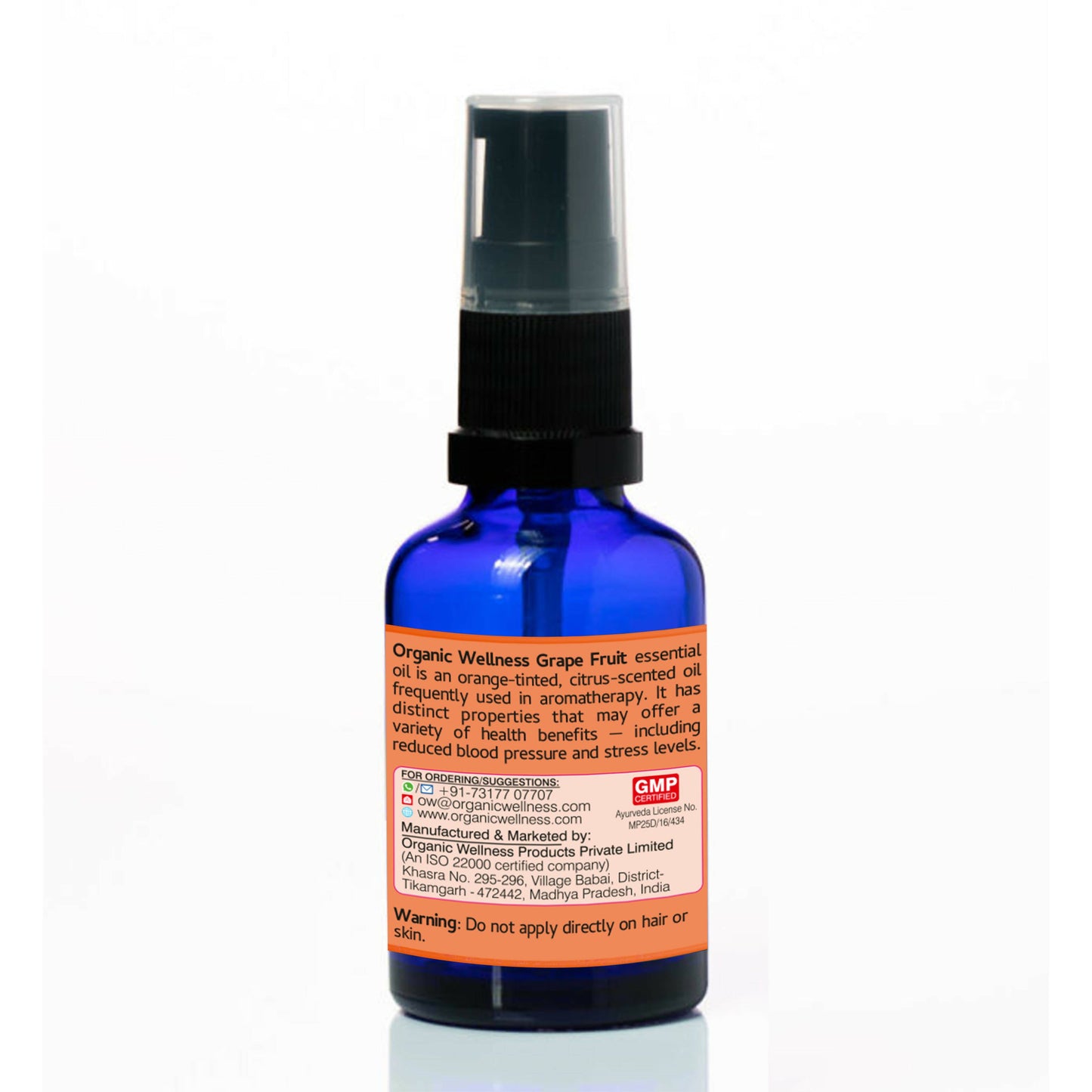 Organic Wellness Grape Fruit Essential Oil for Skin Lightening